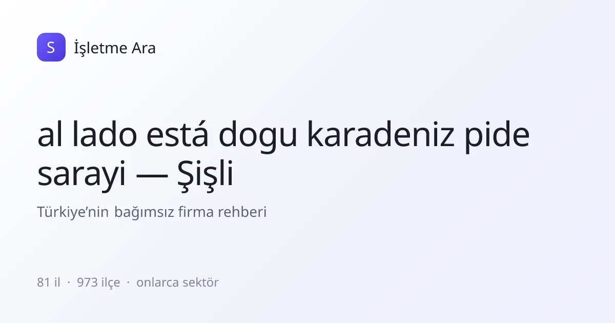 al lado está dogu karadeniz pide sarayi, Şişli
