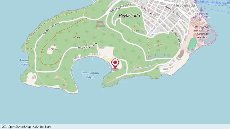 Ada Beach Club konumunu gösteren harita