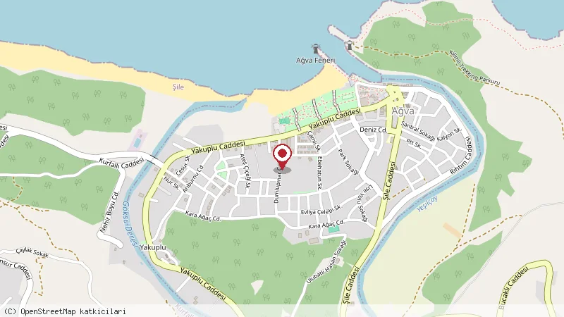 Ağva Palas konumunu gösteren harita