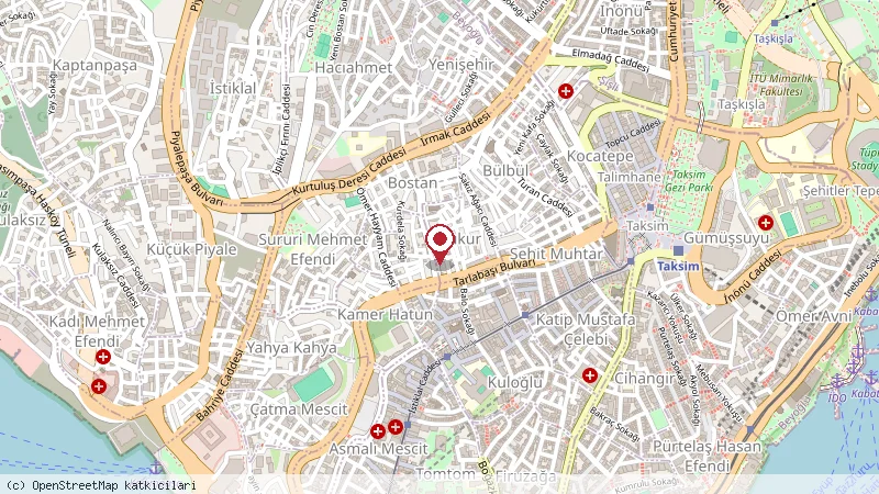 Beyoğlu konumunu gösteren harita