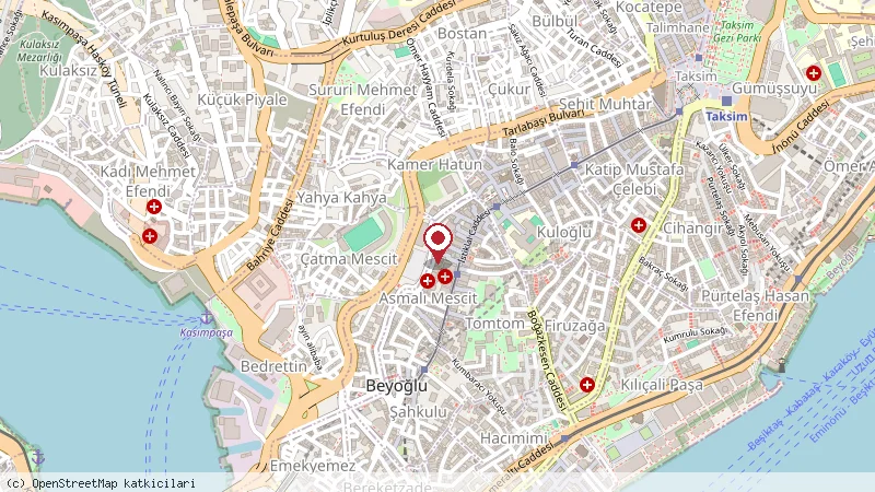 Büyük Londra Oteli konumunu gösteren harita