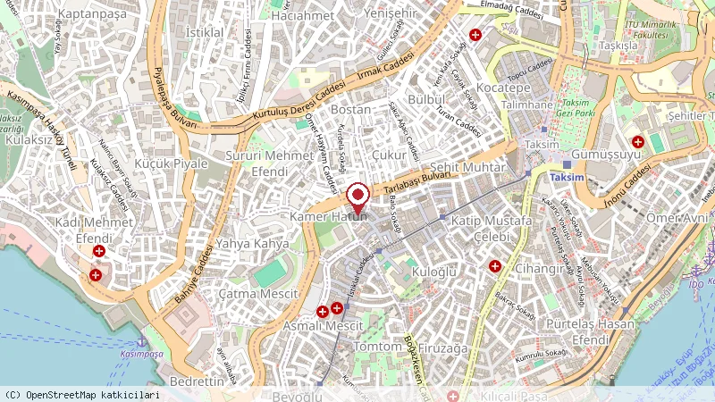 Corner Suites Taksim konumunu gösteren harita