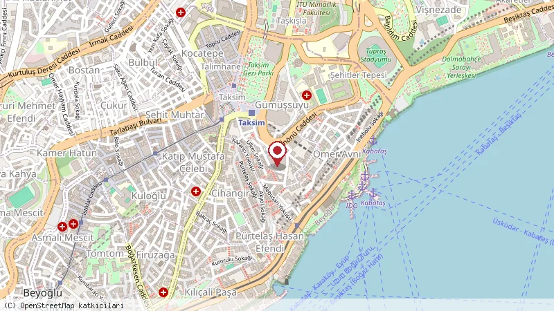 CVK Park Bosphorus Hotel konumunu gösteren harita