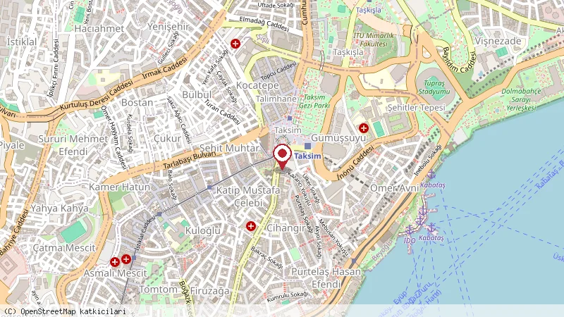 Cvk Taksim Hotel konumunu gösteren harita