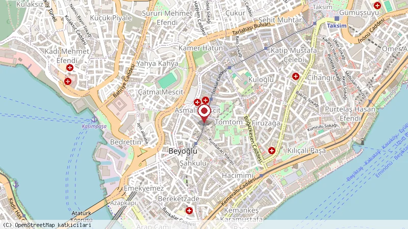Diamond Hotel Taksim konumunu gösteren harita
