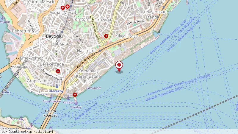 Galataport Sahil Promenadı konumunu gösteren harita