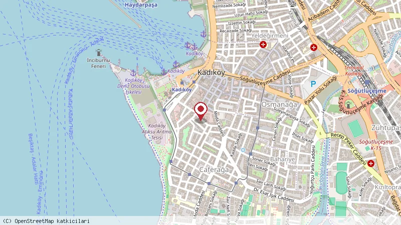 Hush Hostel Moda konumunu gösteren harita