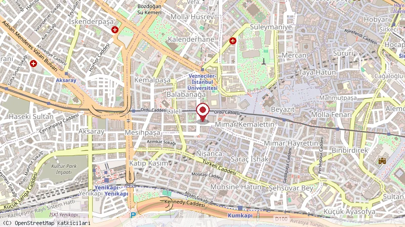 İstanbul Üniversitesi Rıdvan Çelikel Arkeoloji Müzesi konumunu gösteren harita
