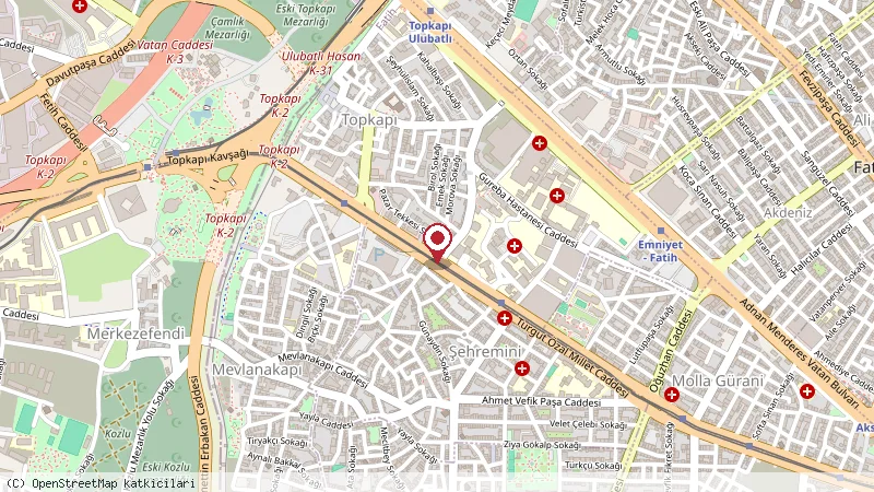 Kensington Hotel konumunu gösteren harita