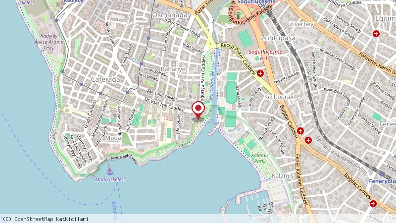 Melek Hotels Moda konumunu gösteren harita