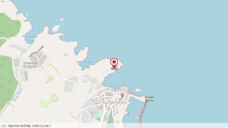 Rumeli Feneri Kalesi konumunu gösteren harita