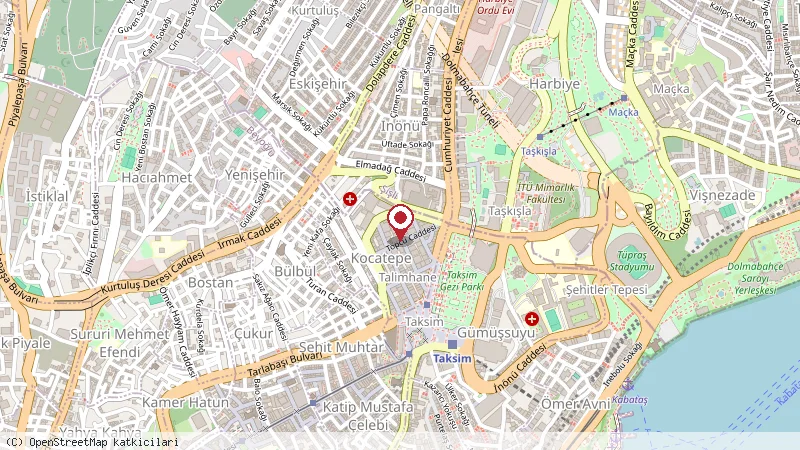 Taksim Cuento Hotel konumunu gösteren harita