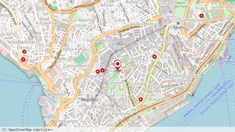 Taksim square hostel konumunu gösteren harita