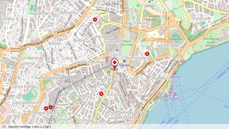 Taksim Square Hotel konumunu gösteren harita
