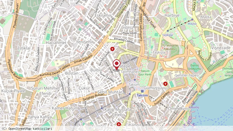 Taximist konumunu gösteren harita