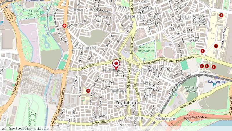 Zeytinburnu konumunu gösteren harita